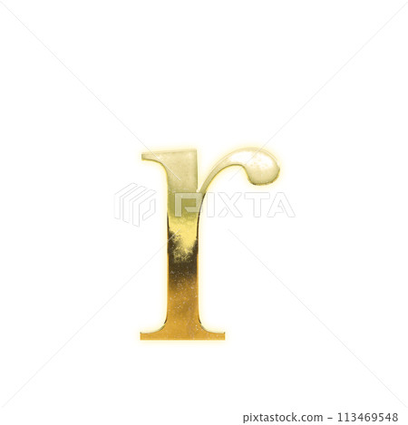 Golden serif lowercase alphabet "r" Golden serif lowercase alphabet "r" 113469548