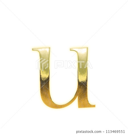Golden serif lowercase alphabet "u" 113469551