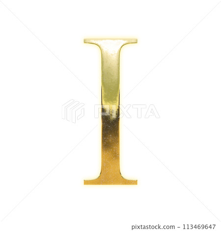 Golden serif capital alphabet "I" Golden serif capital alphabet "I" 113469647