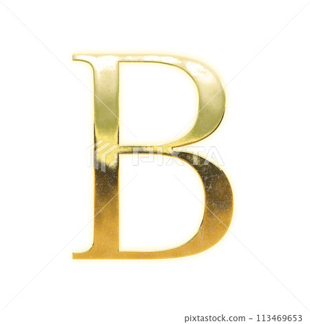 金色襯線大寫字母“B” 113469653