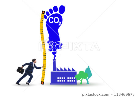Carbon footprint concept with pollution Carbon footprint concept with pollution 113469673
