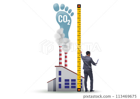 Carbon footprint concept with pollution Carbon footprint concept with pollution 113469675