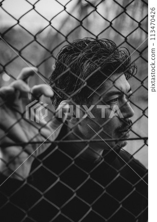 金屬絲網男士時尚 金屬絲網男士時尚 113470426