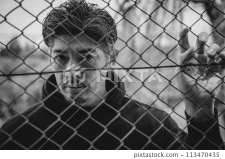 金屬絲網男士時尚 113470435