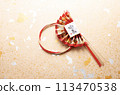 New Year decorations and golden washi paper 113470538