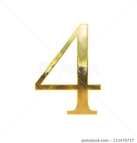 金色襯線字體的數字“4” 金色襯線字體的數字“4” 113470737