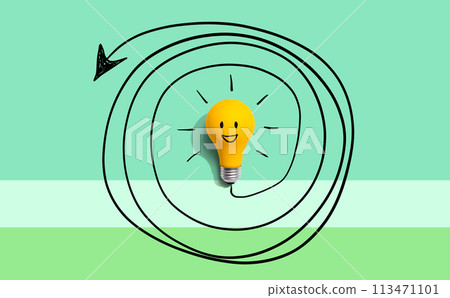 Clarifying complex ideas theme with light bulb 113471101