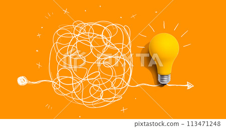 Clarifying complex ideas theme with light bulb 113471248