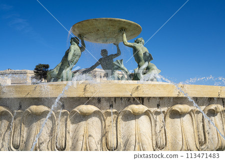 the fountain of the tritons in Valletta, Malta the fountain of the tritons in Valletta, Malta 113471483