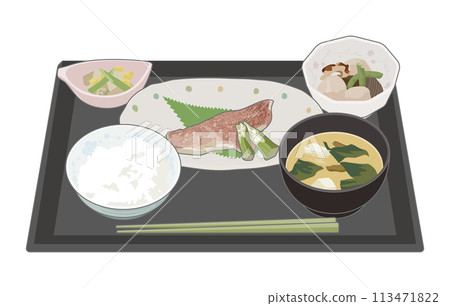 Boiled sea bream Japanese style set meal 113471822