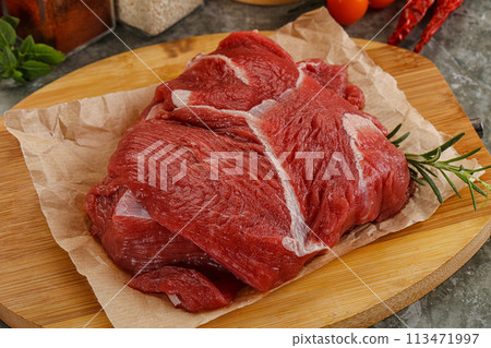 Raw beef meat piece for cooking 113471997