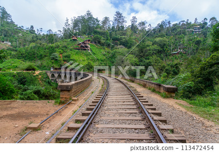 Historic Nine Arch Bridge, also known as the Bridge in the Sky, Sri Lanka. 113472454