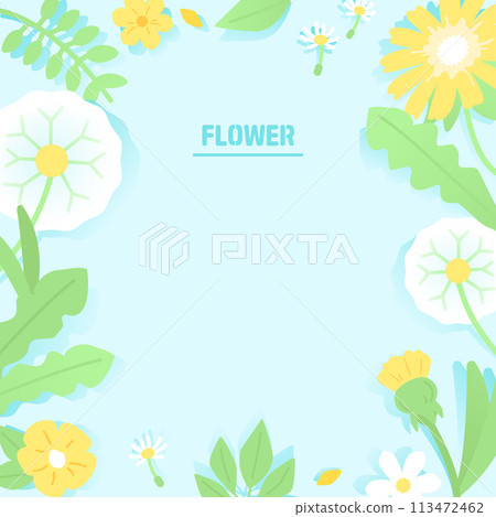 Colorful Flower Illustration Background Frame Colorful Flower Illustration Background Frame 113472462