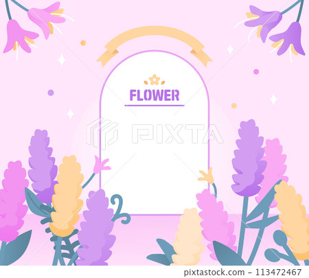 Colorful Flower Illustration Background Frame Colorful Flower Illustration Background Frame 113472467