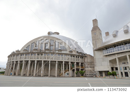 Akita City Gymnasium: A gymnasium designed to resemble a temple (Akita City Gymnasium, Akita Prefecture) Akita City Gymnasium: A gymnasium designed to resemble a temple (Akita City Gymnasium, Akita Prefecture) 113473092