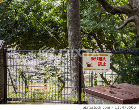 園區內禁止翻越圍籬的標誌 113476500