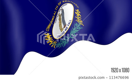 Kentucky US state flag realistic independence day background. Kentucky election banner in motion waving, fluttering in wind. Festive patriotic HD format template for independence day Kentucky US state flag realistic independence day background. Kentucky election banner in motion waving, fluttering in wind. Festive patriotic HD format template for independence day 113476696