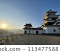 Ozu Castle at dusk 113477588