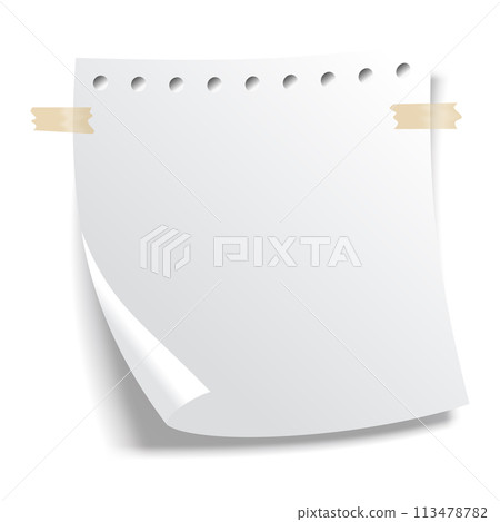 Sticky note. Blank note paper sheet. Information reminder. Notepad or memo message, paper sheet. Vector illustration Sticky note. Blank note paper sheet. Information reminder. Notepad or memo message, paper sheet. Vector illustration 113478782