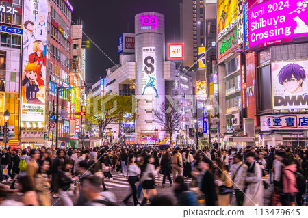 日本東京4月市容：入境旅遊「大爆發」...澀谷擠滿了外國遊客...邁向新時代=6日 113479645