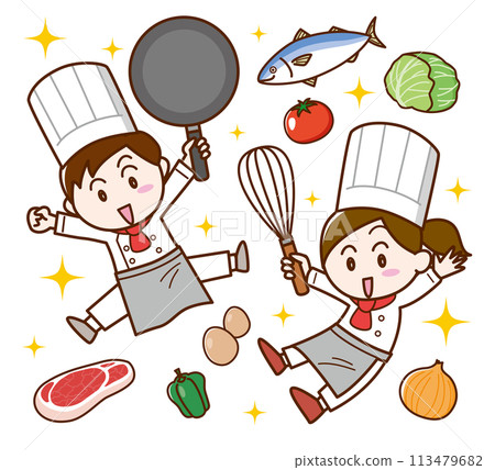 Children's cooking class (chef uniform) 113479682