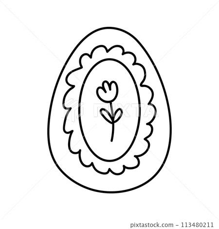 Cute decorated Easter egg 113480211