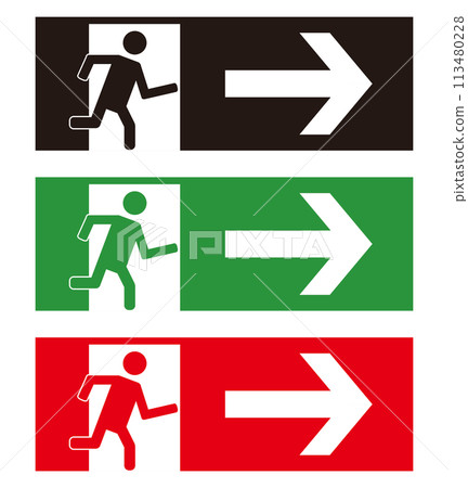 Exit emergency exit icon 113480228