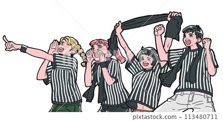 Men and women enjoying watching sports Men and women enjoying watching sports 113480711