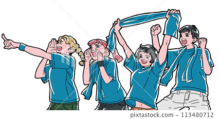 喜歡觀看體育比賽的男人和女人 喜歡觀看體育比賽的男人和女人 113480712