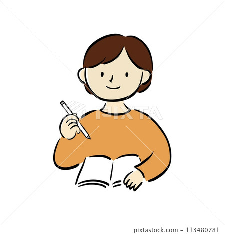 A woman studying A woman studying 113480781