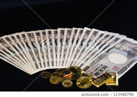 金幣、紙幣等實體資產並存 金幣、紙幣等實體資產並存 113480790