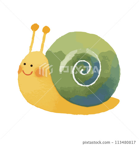 一隻蝸牛畫水彩的插圖 一隻蝸牛畫水彩的插圖 113480817