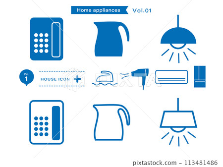 簡單的家電插畫向量素材 113481486