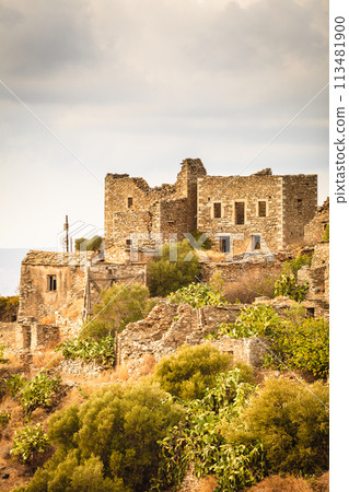 Tower houses in Vathia Greece Mani Peninsula 113481900