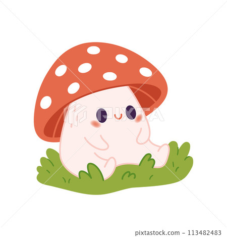 Kawaii vector mushroom Kawaii vector mushroom 113482483