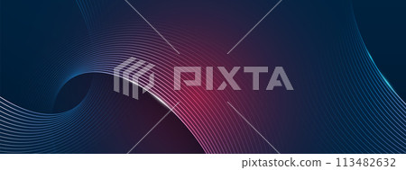 Abstract glowing shiny oval lines background. Geometric circles. Modern swirl ellipse lines design. Trendy graphic elements. Futuristic style. Vector illustration 113482632