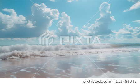 View of the sky and beach by the sea. 113483382
