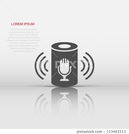 Voice assistant icon in flat style. Smart home assist vector illustration on white isolated background. Command center business concept. 113483511