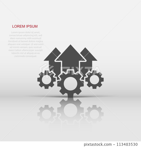 Operation project icon in flat style. Gear process vector illustration on white isolated background. Technology produce business concept. Operation project icon in flat style. Gear process vector illustration on white isolated background. Technology produce business concept. 113483530
