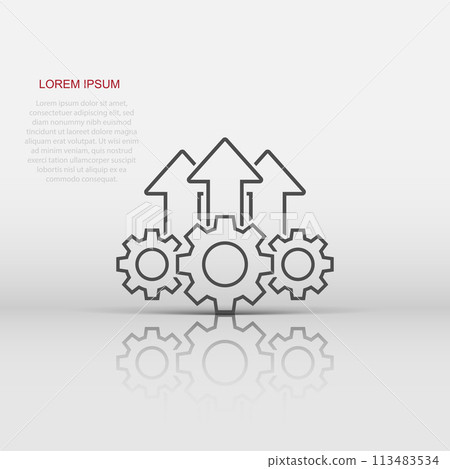 Operation project icon in flat style. Gear process vector illustration on white isolated background. Technology produce business concept. 113483534