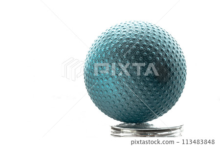 Lacrosse massage ball isolated on white background with space for text. Lacrosse massage ball isolated on white background with space for text. 113483848