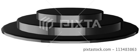Silver metallic pedestal, three-tiered stage, platform, layout Silver metallic pedestal, three-tiered stage, platform, layout 113483863