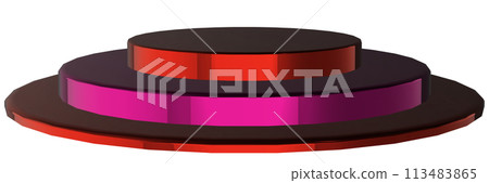 Red metallic pedestal, three-tiered stage, platform, layout 113483865