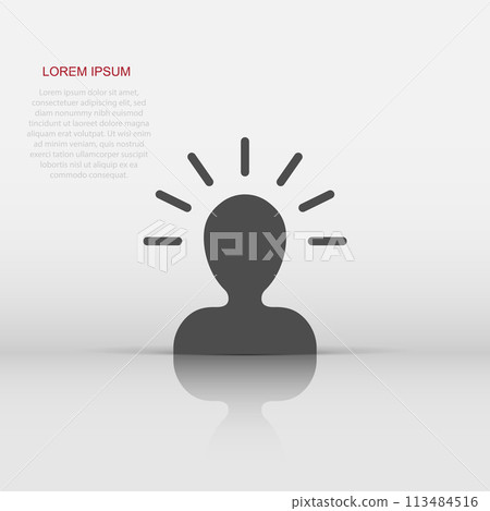 Mind people icon in flat style. Human frustration vector illustration on white isolated background. Mind thinking business concept. Mind people icon in flat style. Human frustration vector illustration on white isolated background. Mind thinking business concept. 113484516