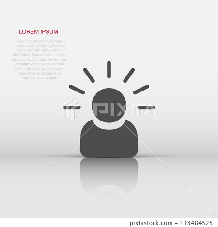 Mind people icon in flat style. Human frustration vector illustration on white isolated background. Mind thinking business concept. Mind people icon in flat style. Human frustration vector illustration on white isolated background. Mind thinking business concept. 113484525