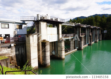 群馬縣藤岡市信水水壩、大西水壩、利根川水系、神無川、信水湖 群馬縣藤岡市信水水壩、大西水壩、利根川水系、神無川、信水湖 113485158
