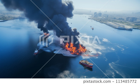 Maritime environmental efficient oil spill response operation strategy.AI Generated 113485772
