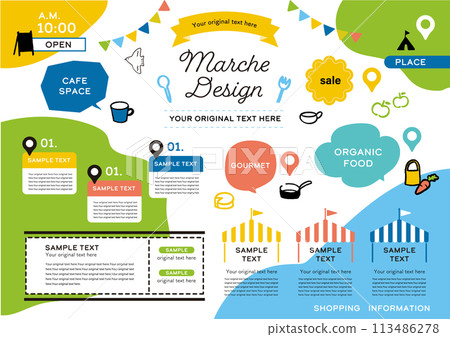 Cute Marche Design Headline Icon Set Cute Marche Design Headline Icon Set 113486278