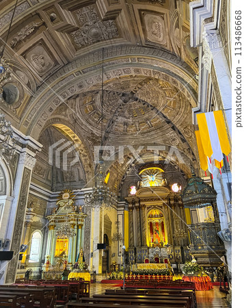 St Augustin church interior. Intramuros, Manila, the Philippines . High quality photo 113486668