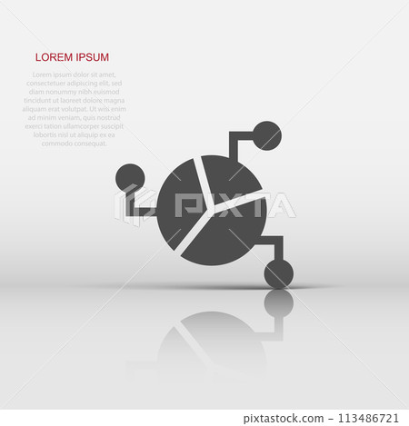 Chart icon in flat style. Diagram vector illustration on white isolated background. Statistics business concept. Chart icon in flat style. Diagram vector illustration on white isolated background. Statistics business concept. 113486721